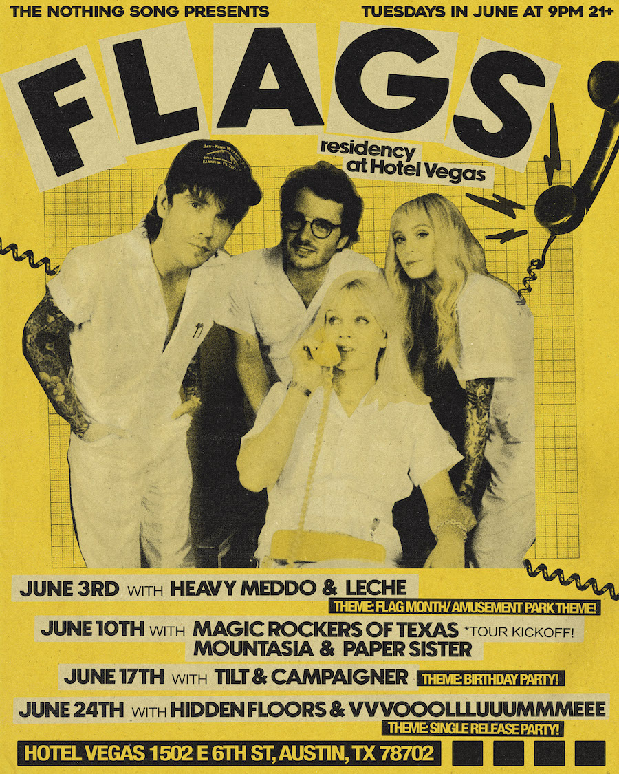 FLAGS (Residency) with Magic Rockers of Texas (tour kickoff), Mountasia, Paper Sister Austin Concert Listing
